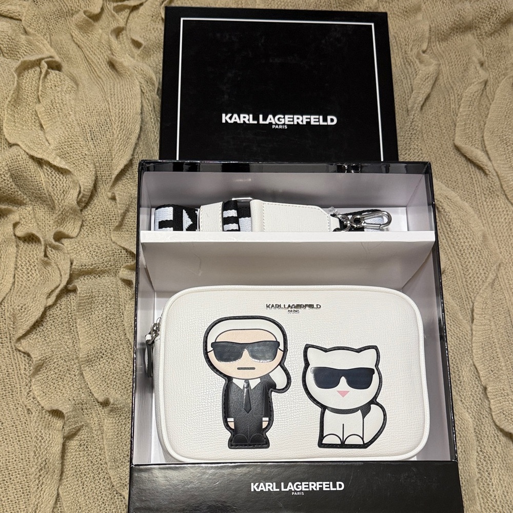 Karl Lagerfeld White crossbody bag with Cartoon Characters